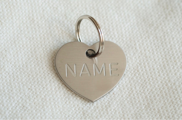 Heart Shaped Stainless Steel Dog Tag - Regular