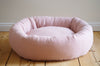 Round Dog Bed Rose Stripes