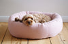 Round Dog Bed Rose Stripes