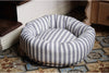 Round Dog Bed Hamptons Grey Blue