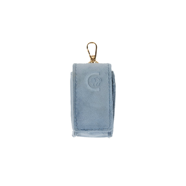 Poop Bag Square Velvet Light Blue