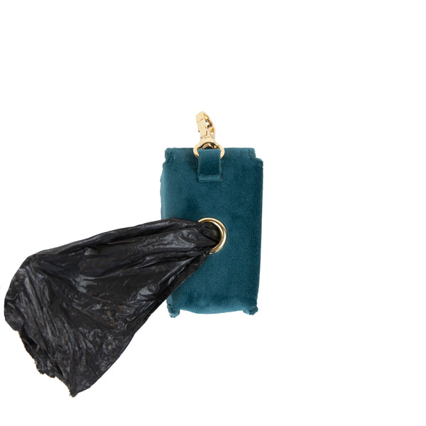 Poop Bag Square Velvet Emerald