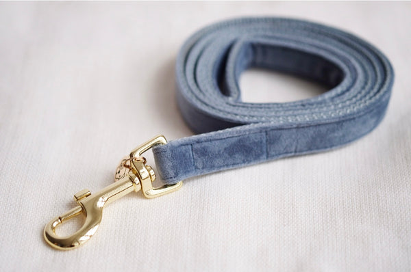 Dog Leash Velvet Light Blue