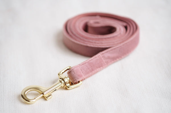 Dog Leash Velvet Old Rose