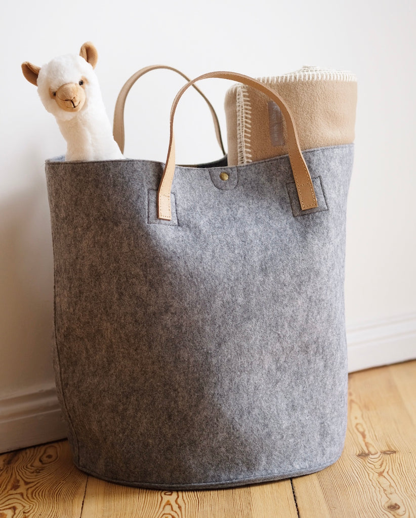 Felt Storage Basket Grey