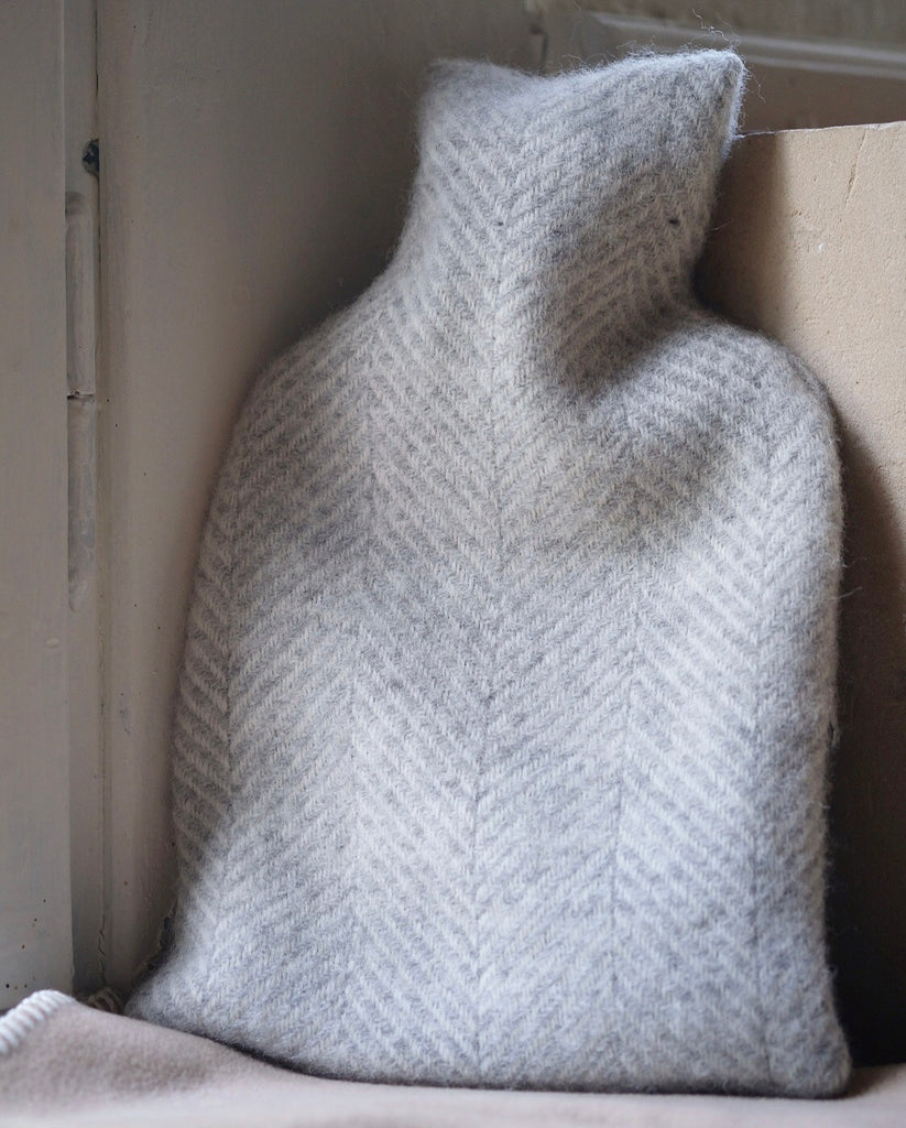 Pure Wool Hot Water Bottle Light Grey